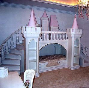 Inomhus Fairy Tales: sängar formad som slott för unga damer