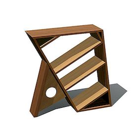 Drie planken houten boekenkast