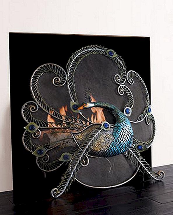 1000 $ Handgemaakte Peacock Fire Screen