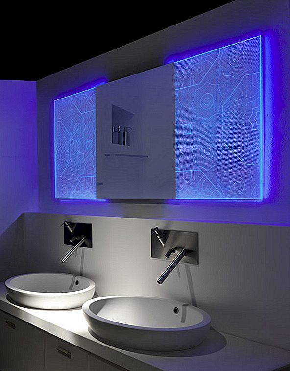 Podsvícená koupelnová zrcadla s holografickým účinkem Elia Felices