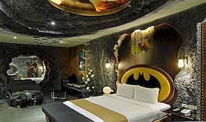 台湾蝙蝠侠灵感汽车旅馆客房为您的内超级英雄