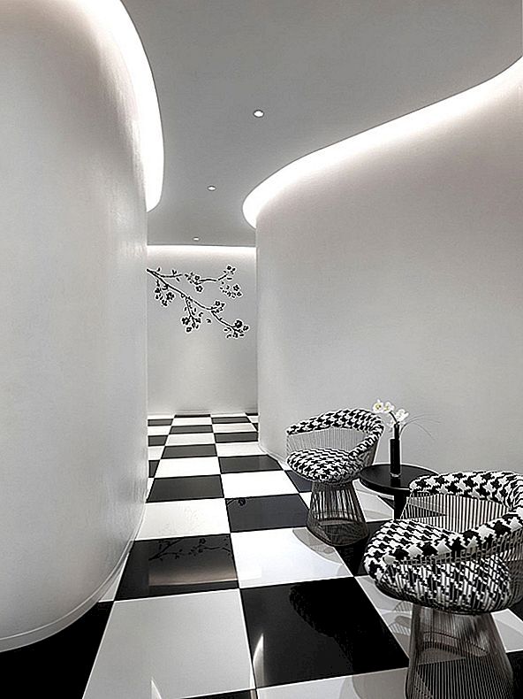 Crno-bijeli luksuzni hotelski dizajn: Klub u Singapuru