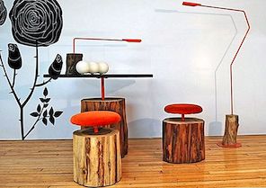 Ta med naturen inomhus: Coola möbler byggda av stockar