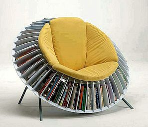 充满创意：带智能集成书柜的向日葵椅
