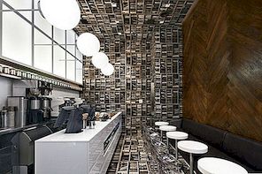 Creatief café-ontwerp geïnspireerd door een bibliotheek in New York