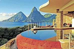 Každý pokoj s bazénem nekonečno: horské středisko Jade v St. Lucia