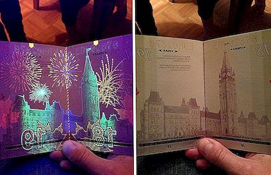 加拿大最新护照设计在紫外线照明下隐藏的插图