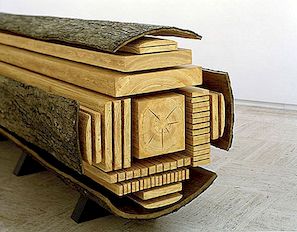 迷人的木制雕塑灵感来自爆炸的日志：比隆