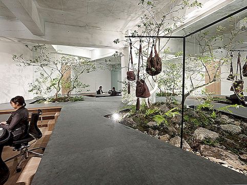 Αγάπη για τη φύση: Showroom ανοιχτού χώρου Ενσωματώνει έναν εσωτερικό κήπο