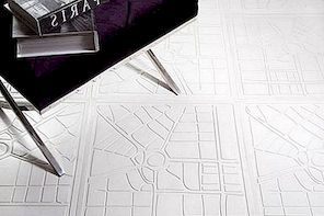 大都会启发的地板和墙砖塑造城市地图