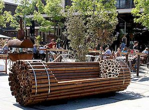 "Pile Isle", en konstnärlig Bamboo Urban Bench