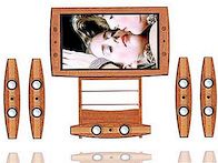 Dřevěný LCD HDTV Surround Sound Entertainment od společnosti Swedx
