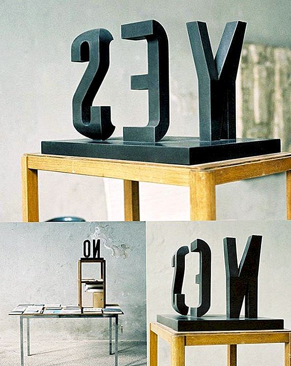 "JA" en "NEE" in One Typographical Sculpture van Markus Raetz