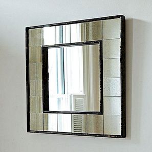 Starožitné čtvercové nástěnné zrcadlo