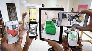 Met de augmented reality-catalogus van Ikea kun je je huis digitaal indelen