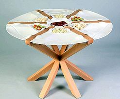 Keukentafel opgebouwd uit platen
