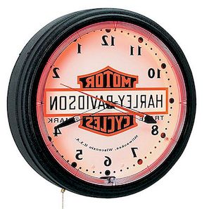 Nostalgisk Neon Harvey Davidson Clock