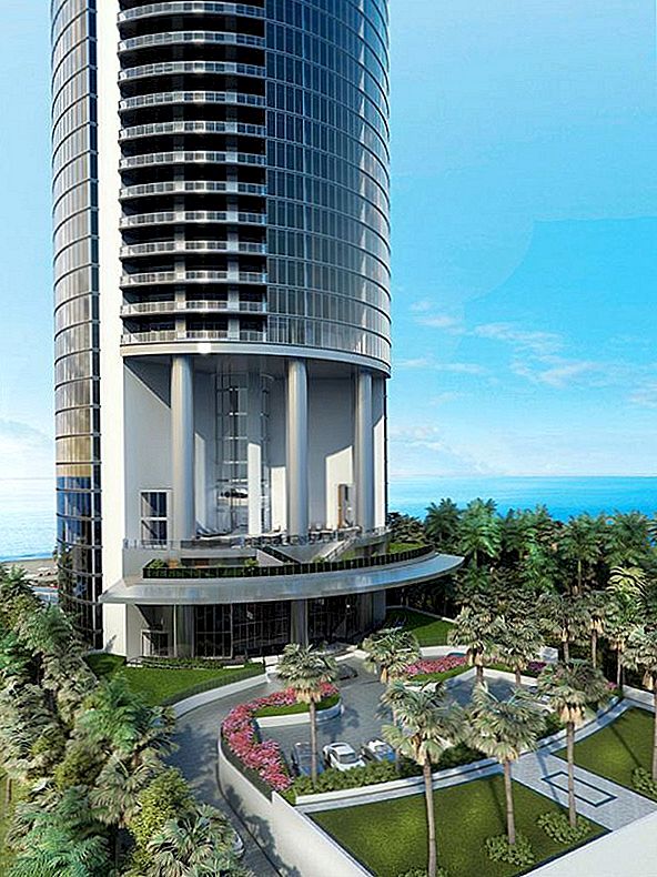 De Miami 60 verdiepingen tellende Porsche Design Tower met drie autoliften