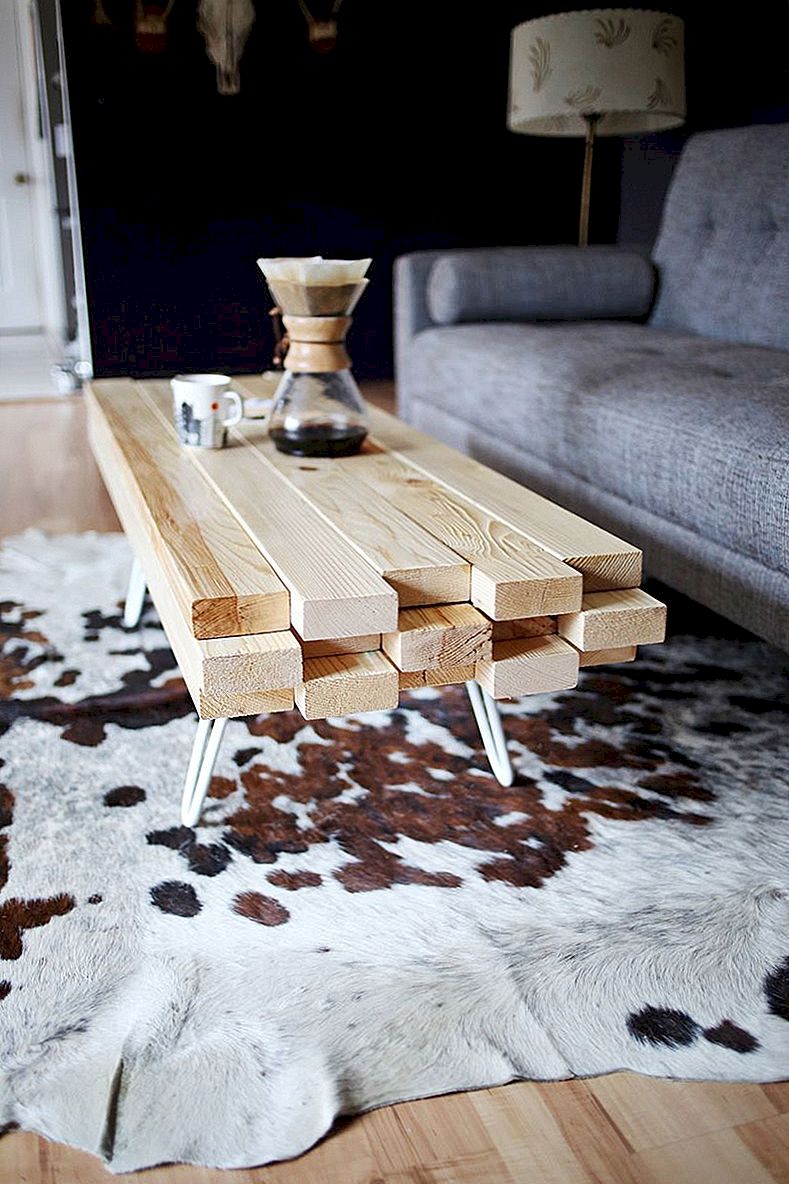 6 hemlagade kaffebord med träplagg