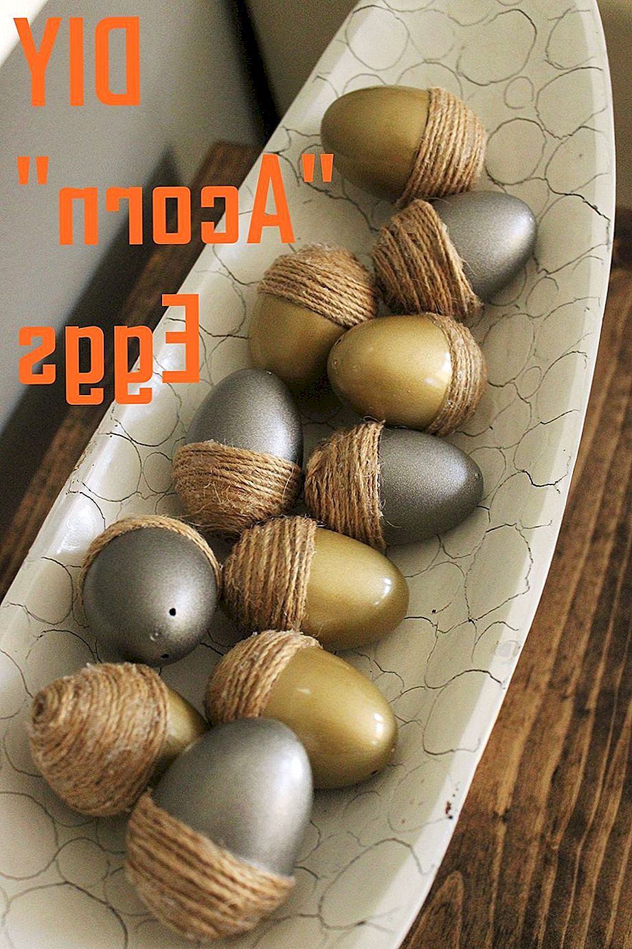 Acorn olas krišanai: vienkāršs Pateicības dekors