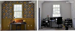 Před a po: Redecorating pomocí tapety Fabric