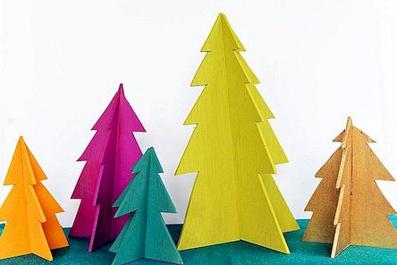 DIY moderne houten kerstbomen