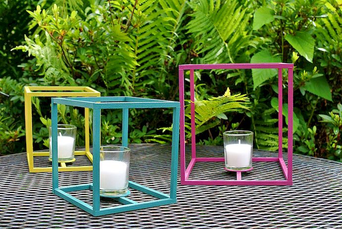 DIY Outdoor Cube Lanterns