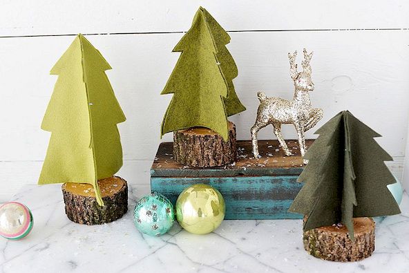 DIY ρουστίκ πετρώματα Χριστουγεννιάτικα δέντρα