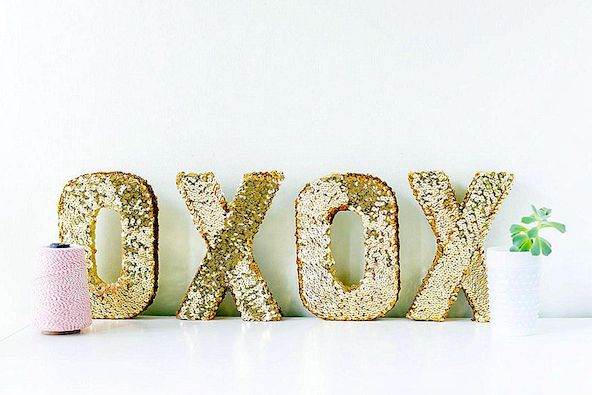 DIY Sequin XOXO Letters