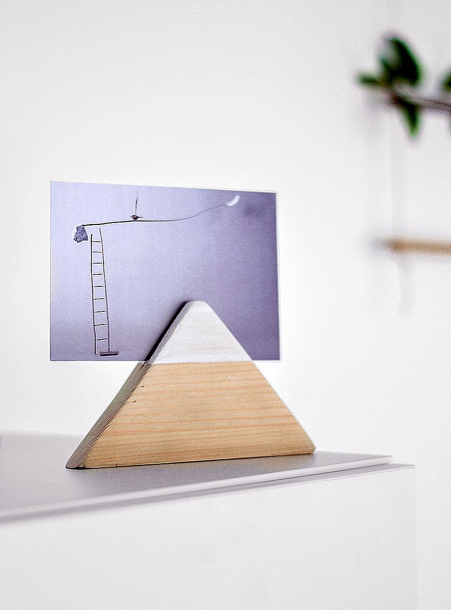 DIY trojúhelník dřevěný fotografický držák