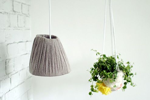 DIY Yarn Wrapped Lighting Feature
