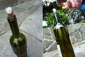 Hoe maak je een tiki fakkel van een lege wijnfles