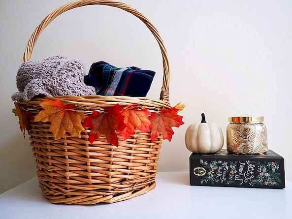 Enkel Faux Leaf Basket DIY Projekt för hösten