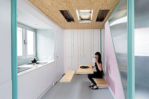 Flytta väggar och hemliga möbler: Den härligt flexibla arkitekturen av en Didomestic lägenhet