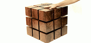 Dynamic Wooden Rubik's Cube-like salontafel van RPR