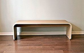 Elegante minimalistische houten bank door Dario Antonioni