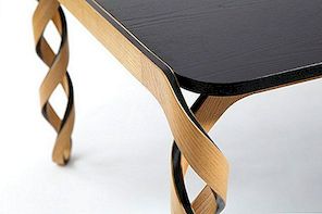 Elegantní stůl s nohama inspirovaný strukturou DNA