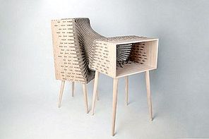 Experimentální nábytek Hybridní tvar dřeva a textilu