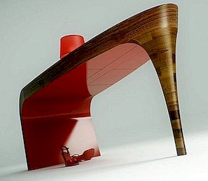 Okouzlující design stolku, který se podobá podpisu Red-Soled Louboutins