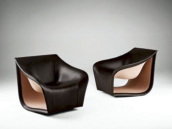 灵感来自波浪运动：分体真皮沙发和椅子