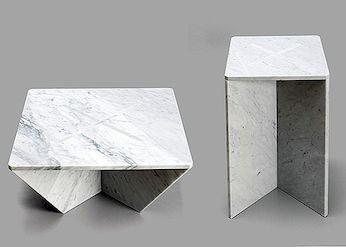 Intrigerende in elkaar grijpende marmeren tafels: bijlage door Joe Doucet