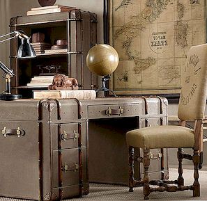 Rafinovaný ročník nábytku vyrobený ze starých kufrů