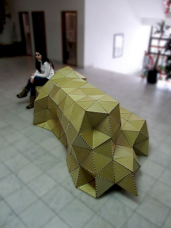 Sochařské sedadlo inspirované uměním Origami: "Forum"