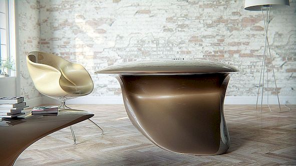 Singel Kontinuerlig Form Definierar Original Desk Design av Nuvist