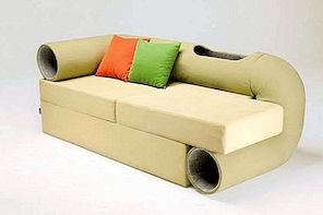 Inteligentní prostorově úsporný hybridní nábytek: Cat Tunnel Sofa