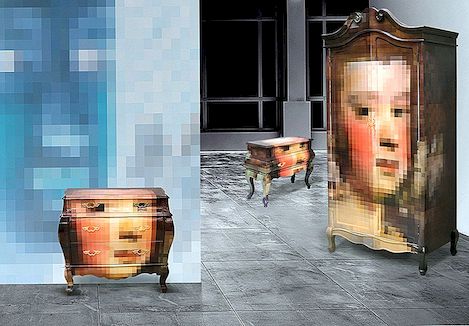 Nekonvenční pixelový nábytek přidává intriku do moderních pokojů