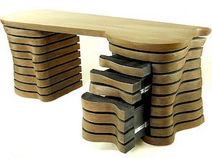 Unik Desk Design: The Wave Desk av Robert Brou