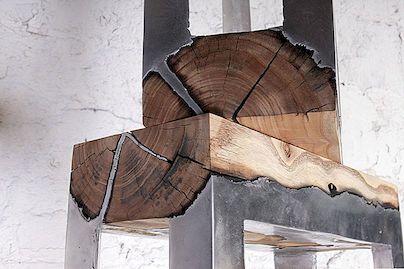 10 unika parningar av material som roterar runt trä