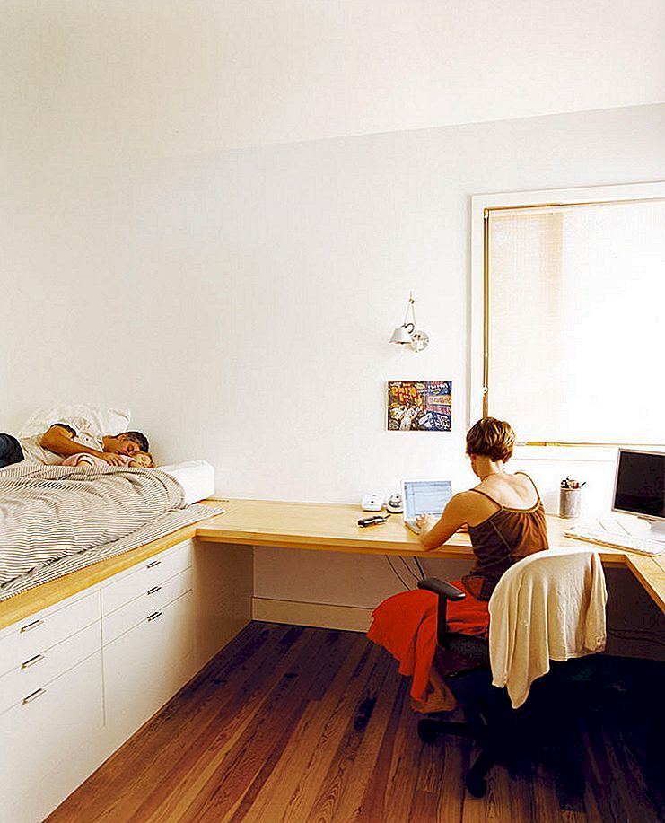 Kombinace bed-desk úspory místa a přidat zájem na malé místnosti