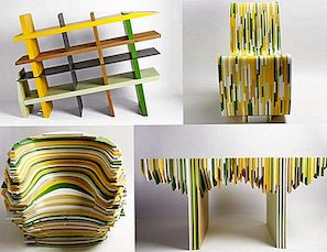 Inspirerende tafel gemaakt van overgebleven materialen